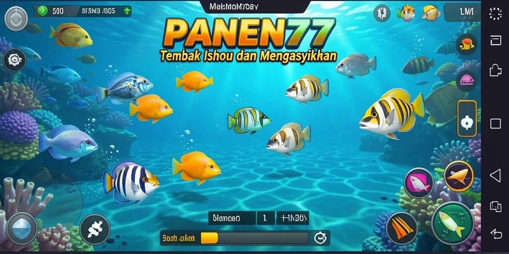 Tangkapan layar PANEN77 menunjukkan gameplay seru Tembak Ikan.