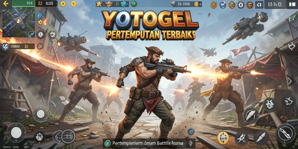 Menampilkan gameplay intens dari YOTOGEL dalam pertempuran Battle Royale.